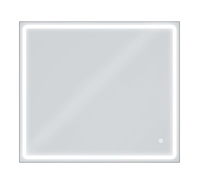Дзеркало Aqua 80x70 88-Hra80s70-CWDd-mA з чорним профілем і Led підсвічуванням