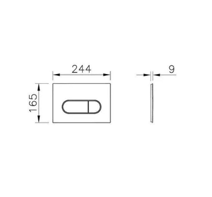 Клавіша змиву VitrA Root Square Flush чорний матовий 88-740-2211