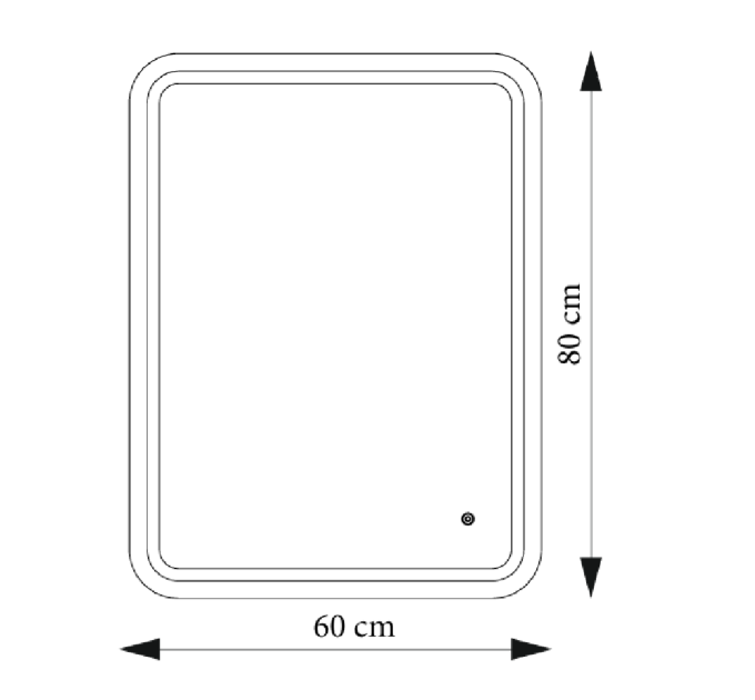 Дзеркало Ibiza 60x80 88-Ibz60s80-CWDd з Led підсвічуванням
