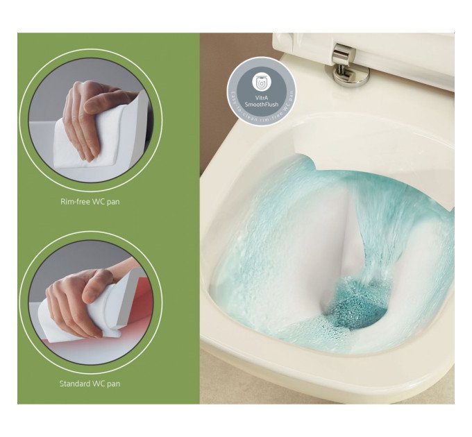 Унітаз підлоговий VitrA Mia R SmoothFlush 88-9867B003-7205 з бачком та сидінням Soft Close