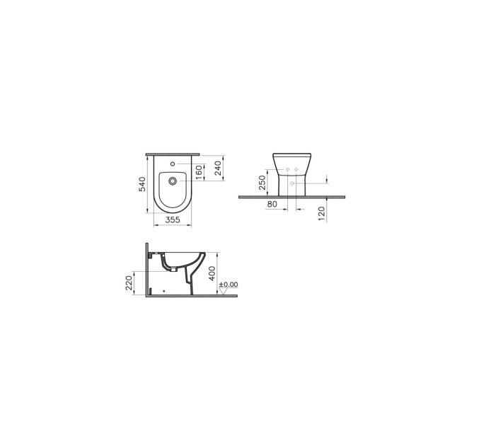 Биде напольное VitrA Integra 88-7039B003-7200