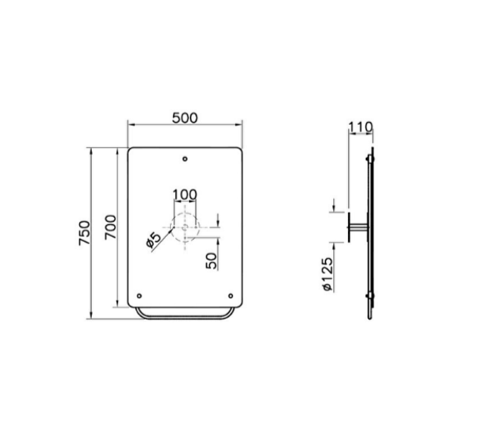 Дзеркало для людей з обмеженими можливостями VitrA Arkitekt 50x75 88-A44002