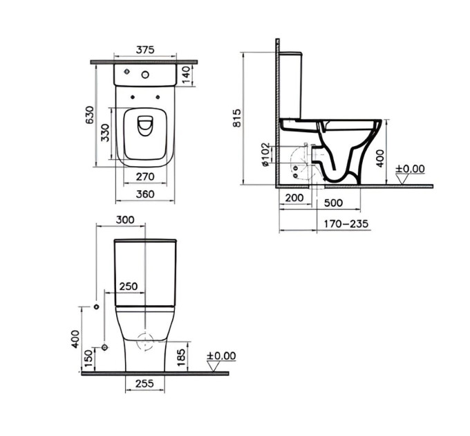 Унітаз підлоговий VitrA Mia S SmoothFlush 88-9870B003-7203 з бачком і сидінням Soft Close