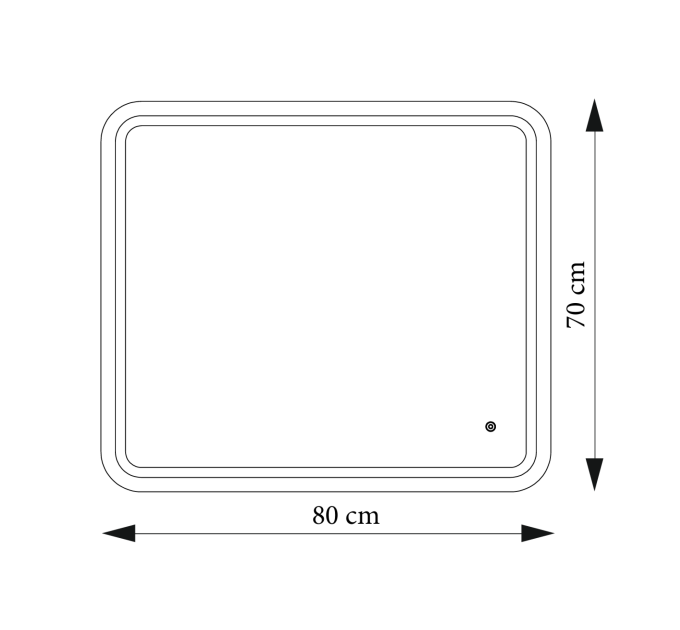 Дзеркало Ibiza 80x70 88-Ibz80s70-CWDd з Led підсвічуванням