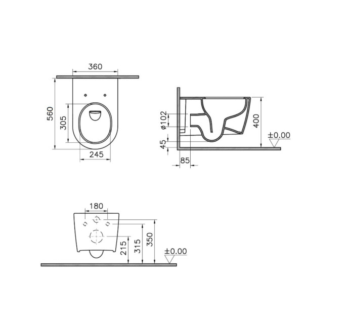 Унітаз підвісний VitrA Metropole Round QuaFlush 88-7910B403-0075 з сидінням Soft Close