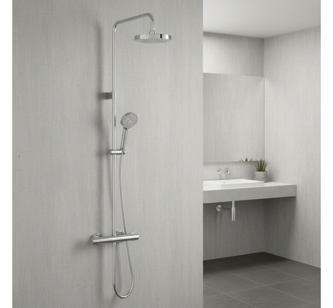 Душова система з термостатом VitrA AquaHeat Base Round 200 хром 88-A47305EXP