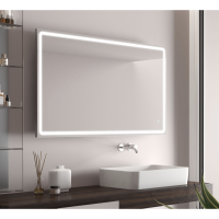 Дзеркало Aqua 100x70 88-Hra100s70-CWDd-mK з профілем матовий алюміній і Led підсвічуванням